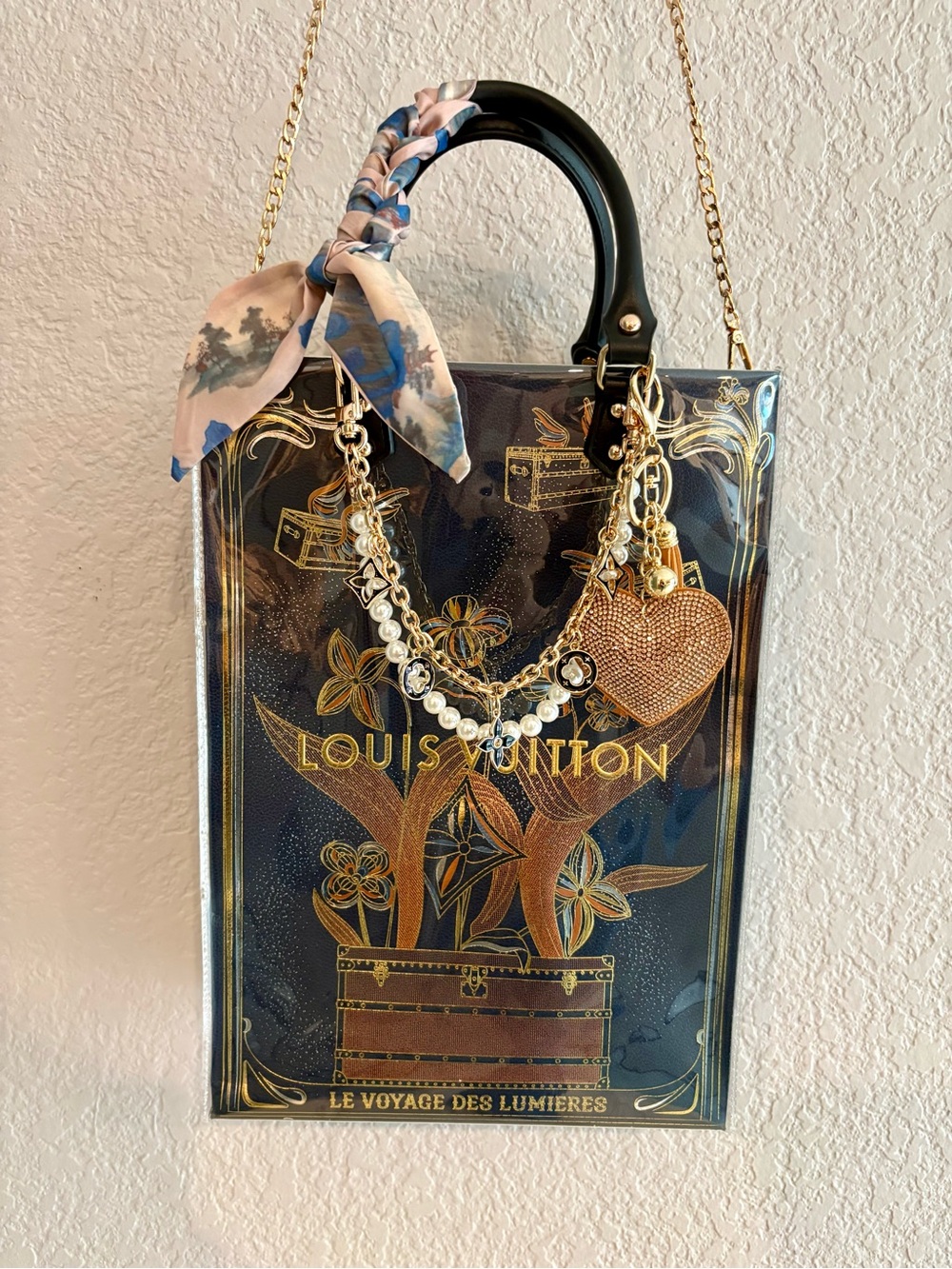 Gorgeous Louis Vuitton upcycled Navy & Gold Le Voyage Des Lumières Tote/bag